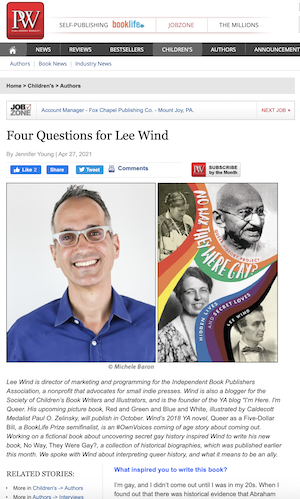 I’m Interviewed in Publishers Weekly about “No Way, They Were Gay?”