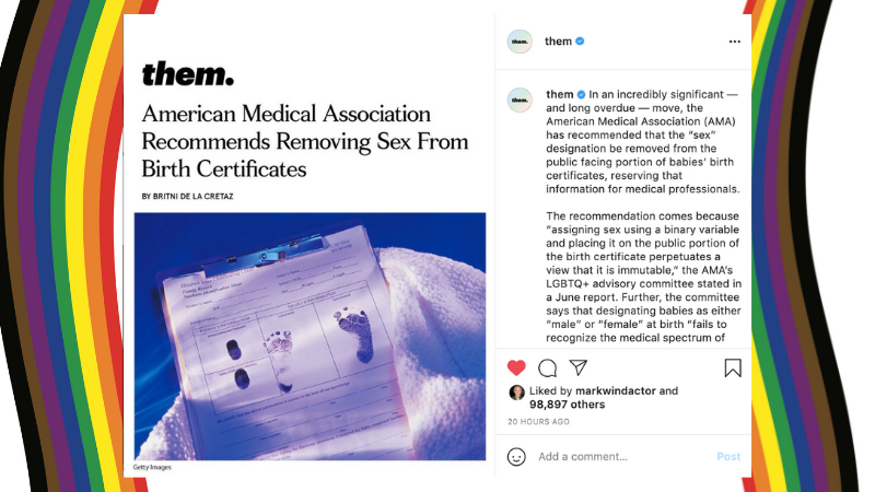 American Medical Association Recommends Removing Sex From Birth Certificates