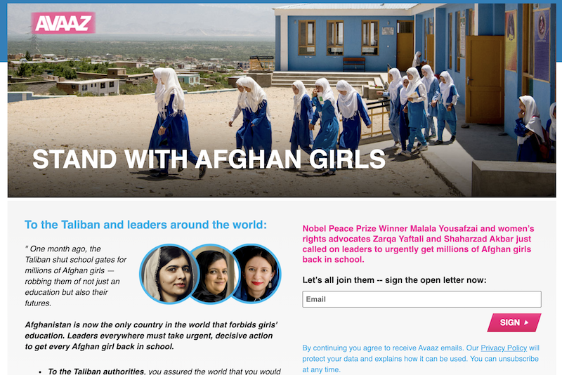 Join Me (and Zarqa Yaftali, Malala Yousafzai, and Shaharzad Akbar) and Sign This Petition to Allow Afghan Girls Their Education