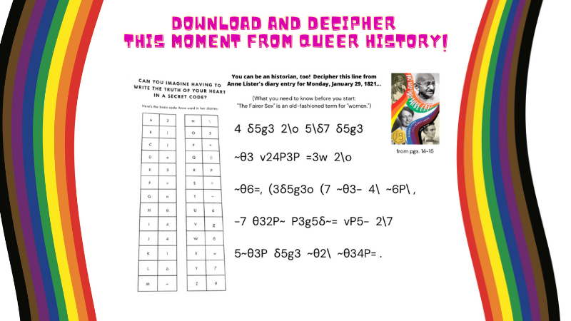 Download and Decipher This Moment from Queer History – An Activity Worksheet for NO WAY, THEY WERE GAY?