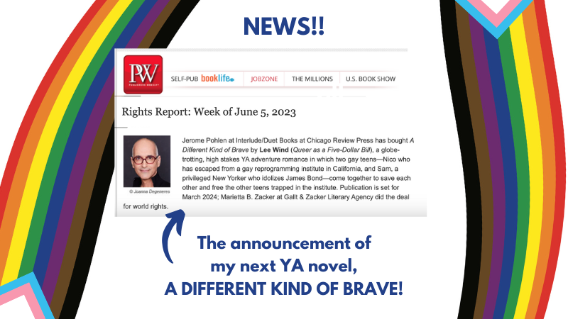 screen shot of the PW announcement for A DIFFERENT KIND OF BRAVE (full text in blog post below)